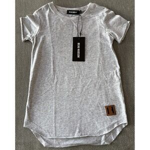 Beau Hudson Grey Raw Edge Tee Size 4 NWT Kids Minimal Streetwear Shirt